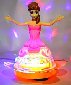 JAY ANTIQUES Dream Princess Doll with Music and 4D Lights for Kids - Random Color