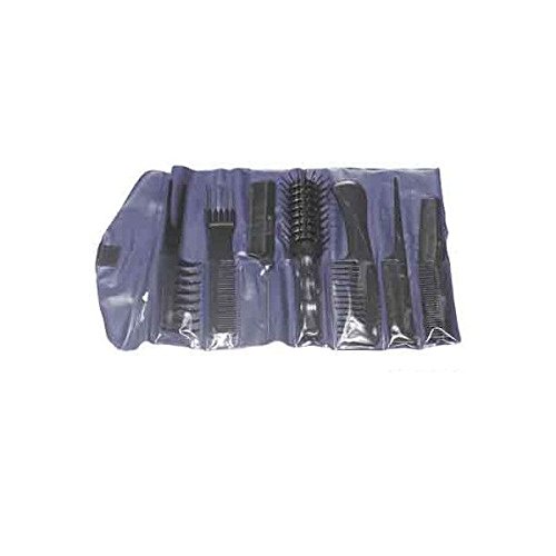 Mezzo Etude Hairstyling Kit with 6 Combs and 1 Vent Hairbrush Blue