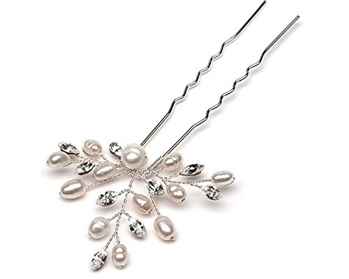 KeeKa 4 Stk. Elegant Damen Perlen Strass Haarschmuck Hochzeit Brautschmuck Braut Haarschmuck Strass Haarklammer - 2