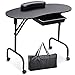 tinkertonk Black Foldable Manicure Table Nail Technician Desk Tattoo Art Workstation With Bag & Wrist Rest
