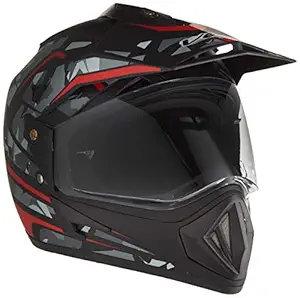 Vega ABS Off Road D/V Camo Helmet-Large, Dull Black Red