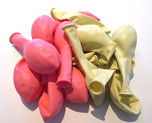 50 x Luftballons je 25 Rosa / Pink & Creme – ca. Ø 28cm – 50 Stück – Ballons als Deko, Party, Fest, Baby, Junge, Mädchen, Geburt, Hochzeit – Farbe Rosa / Pink & Creme – für Helium geeignet – twist4® - 4