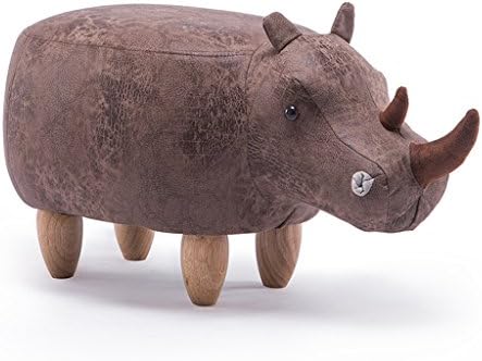 Fly53 FLY Cartoon Creative Rhinoceros Footstool Solid Wood Shoes Bench Sofa Footstool Hall Stool Test Shoes Stool Storage Storage Stool Stool (Style : Cow non storage box)