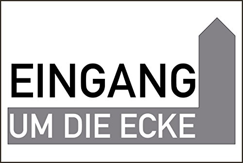 Restaurant Schild -907s- Eingang rechts um die Ecke 29,5cm * 20cm * 2mm, mit 4 Eckenbohrungen (3mm) inkl. 4 Schrauben
