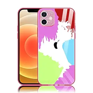 Case Creation Watercolor Series - Liquid Painting Tempered Glass TPU Shockproof Gradient Diamond Sparkle Camera Protection Back Case Colorful Cover for Apple iPhone 11 - (Tie dye, Pattern 1)