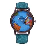 Armbanduhren Mode-Accessoires, kreative Weltkarte Flugzeug Unisex Zeiger Quarz keine Zahlen Partei Armbanduhr - gr¨¹n