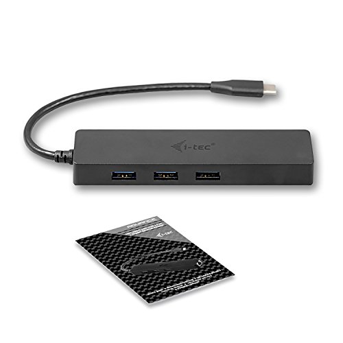 i-tec USB C Slim HUB 3-Port mit Gigabit Ethernet Adapter, USB 3.0 auf RJ-45, 10/100/1000 Mbps, 3x USB 3.0 Port, für Notebook Tablet Smartphone PC mit USB-C Konnektor, kompatible mit Thunderbolt 3, Windows Mac Linux Android - 4