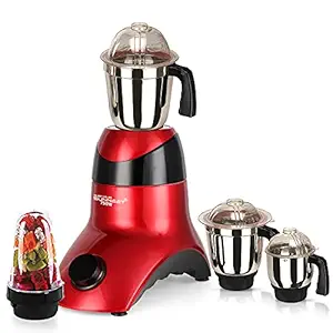 SilentPowerSunmeet ORNRMA21 750Watts Mixer Juicer Grinder with 4 Jars (1 Large Bullets Jar, 1 Liquid Blending Jar, 1 Dry Grinding Jar and 1 Chutney Jar) - Red