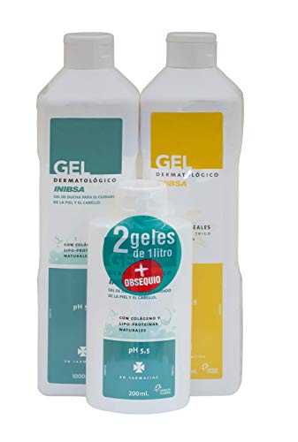Geles Inibsa Gel Dermatológico 1000 ml, Gel Multicereales + Gel Dermatológico 200 ml - 1 Pack