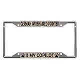 GERMAN WIREHAIRED POINTER DOGS - Marco de metal para matrícula, con cuatro agujeros, perfecto para hombres y mujeres, decoración de garadaje de coche