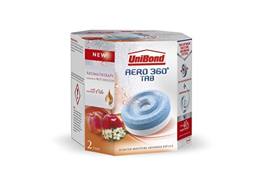 4 x UniBond Aero 360° Moisture Absorber Energising Fruit Sensation Refill Tabs Pack of 2/2 x 450g