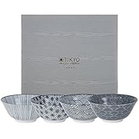 TOKYO design studio - Juego de Cuencos de 4 Piezas, Color Negro