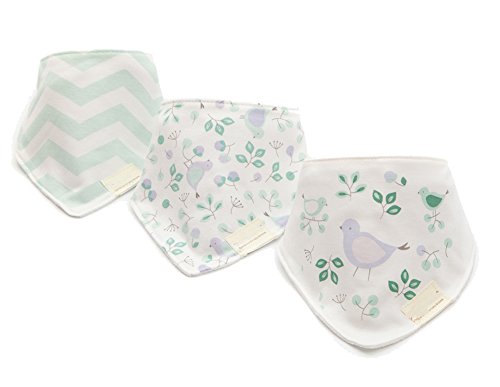 CuteOn Baby Drool Lätzchen, Unisex 3er-Pack Absorbierender Baumwolle, Dreieck Bib mit Druckknöpfen for Boys & Girls - Asorted