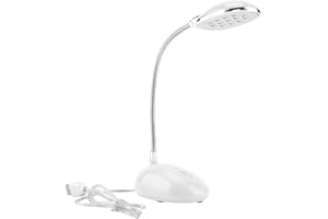 RIUTY Akozon USB-Tischleuchte, helle 13 LED-Tischleuchte Leichte, energiesparende flexible USB-Schreibtischleuchte für Laptop-Desktop-PC(Weiß)