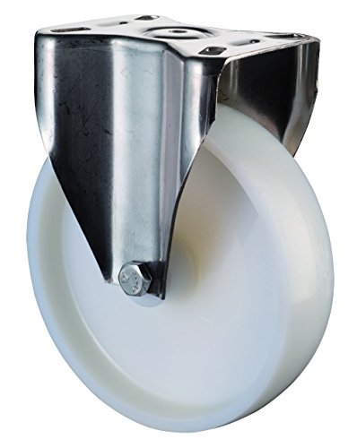 Preisvergleich Produktbild BS Rollen Edelstahl-Bockrolle, Anschraubplatte, Kunststoffrad, 150 mm, H110.A90.150