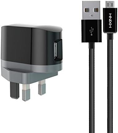 HXINH PaladinPower USB UK Mains Charger 12W with a 2 meter Micro USB Cable- (Black,2.4A-MicroKit)