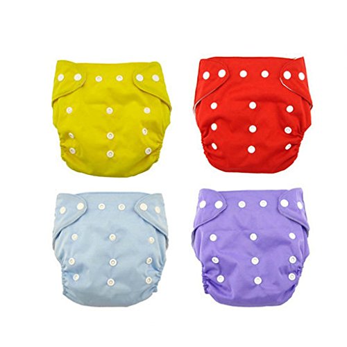 Andyshi Baby confortevole riutilizzabili panno pannolini Infant regolabile copertura del pannolino lavabile (confezione da 4 pezzi)