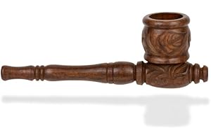 Weedness Fajka z Brązowego Drewna 10 cm w Wyciętym Hebanie - Palenie Tytoniu