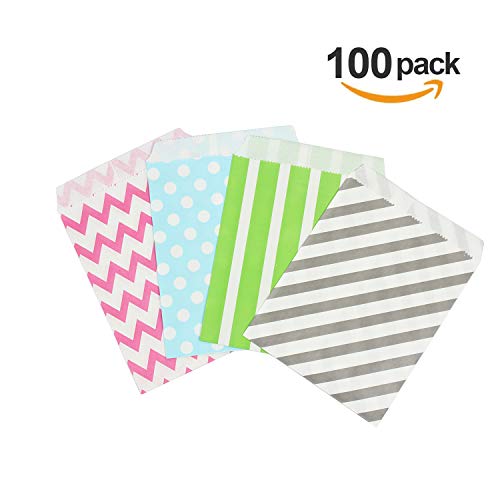 Erlliyeu Candy Bar sacchetti, 100 pezzi in set, Candy sacchetti, Sacchetto di dolci, Bonbon, 13 x 5,5 x 18 cm Confezione da 100, 4 dolci design. a
