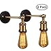 Produktbild NetBoat Wandleuchten Wandlampe Wandleuchte Industrie mit Einstellbar Messing-Kopf, Vintage Retro Café Loft Bar Flurlampe(Ohne Lampe), Set 2 Stück