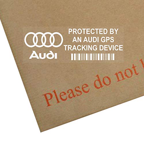 Platinum Place Adhesivos de seguridad para ventanillas de automóvil, para disuadir a posibles infractores, advertencia de sistema de rastreo Audi, 87 x 30 cm, en inglés
