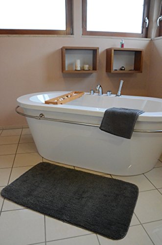 Badematte Metal Grau 60x100 cm OEKO-TEX 100 zertifiziert Badteppich