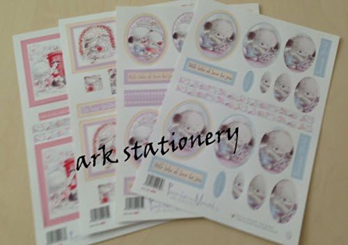 Four A4 die Cut 3D pyramage Decoupage - Paws-Fur-a-Moment - Post Box, Dog, Wedding, Kitty, Couple