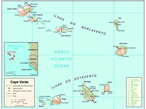 Preisvergleich Produktbild Lais Puzzle Physische Landkarte Kap Verden 100 Teile