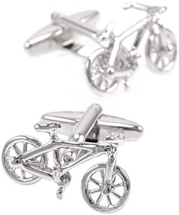 Silver Tone Cycling Sports Cufflinks Bike BMX Fan