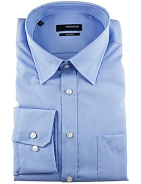 Seidensticker Herren Langarm Hemd Splendesto Regular Fit Covered BD blau strukturiert 110462.15