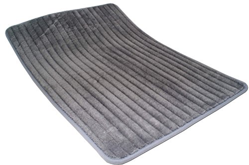 Mikrofaser Badematte Grau 50 x 70 cm Badezimmerteppich - 2