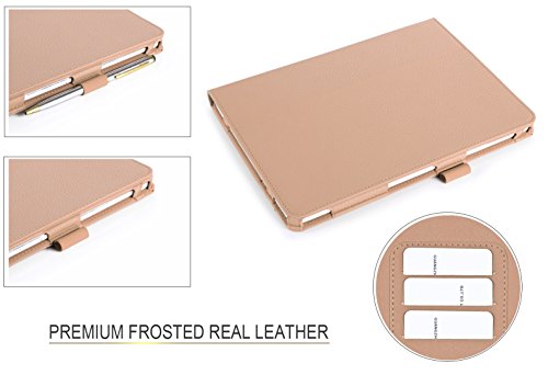Galaxy Tab S2 9.7 Hülle,Samsung Galaxy Tab S2,Fyy® [Super Functional Series] Hochwertige Kunstleder Hülle mit elastitcher Handschlaufe und Halterungen für Karten, Notizen für Samsung Galaxy Tab S2 9.7 Zoll,Gold (mit automatischer Schlaf/ Weck-Funktion) - 8