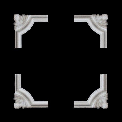 1 Set - 4 Stück Segmente Bögen für Flachleiste E-27 Rundbögen Stuck NE-27-02D