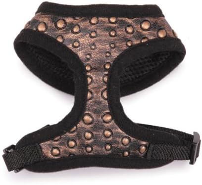 East Side Collection Polyester/PU West End Dog Harness, Small, Gold Stud