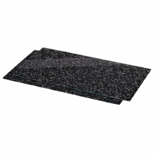 Xavax Herdabdeckplatte / Schneidebrett Glas, 2er-Pack, gehärtetes Sicherheitsglas, spülmaschinengeeignet, Granit Design, 52 x 30 cm - 2