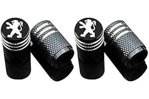 HGXZQKJ 4 Bouchons De Valve De Pneu, Postuler à Peugeot 2008 3008 4008 5008 107 206 207 208 408 407 308 Anti-PoussièRe Antivol Auto Capuchons Valve D'Air Style Accessoires