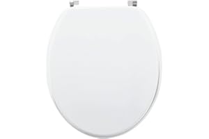 Wirquin 21230004 Abattant WC en fibre de bois Woody avec charnière inox, finition brillant et forme universelle, blanc
