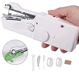 ASNNY Machine à Coudre portative, Mini Machine à Coudre Portable Manuelle Electrique Machine à Coudre DIY Débutant Blanc