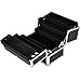 Popamazing Extra Large Space Aluminium Beauty Cosmetic Vanity Case Box for Pro Make Up/Nail Art/Travel/Storage Black