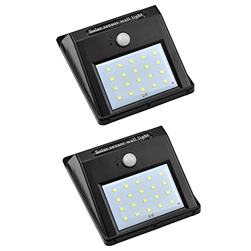Tecno & Led - Luce Solare Sensore Movimento 30 LED 4W con modalità auto, IP65 resistenza all'acqua per giardino patio esterni (2x)