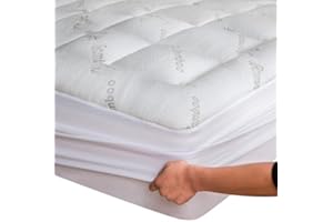 NIAGARA SLEEP SOLUTION Niagara Bambus Matratzen Topper 160x200x2.5cm, kühlend, atmungsaktiv für Rückenschmerz-Linderung, Tiefe Taschen für 20-50 cm Matratzen, Weiß