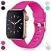 Produktbild Maledan für Apple Watch Armband 38mm 40mm, Ersatzarmband aus Weiches Silikon Verstellbares Uhrenarmband mit Klassische Schnalle für Apple Watch Series 4/3/2/1 M/L Rose Rot