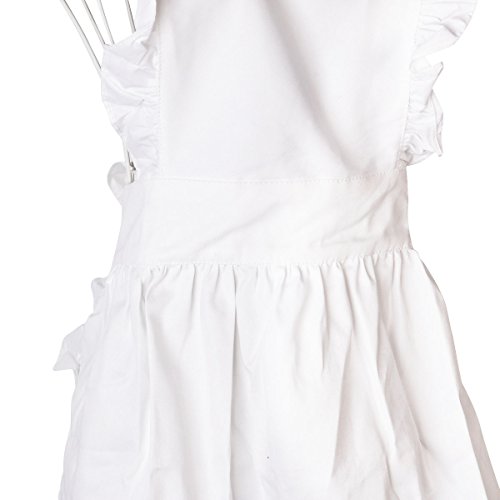 Tinksky Niedliche Schürzen für Mädchen Jahrgang Kellnerin Schürze Frauen kochen Schürze (weiß) - 4