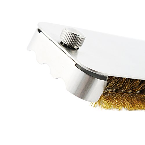 Rösle BBQ Edelstahl Reinigungsbürste | Marken Premium Grill Zubehör mit 4 drehbare Rundbürsten aus robusten Messingborsten 3 in 1 für Holzkohle- und Gasgrill – Hochwertige Grillbürste - 3