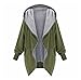Produktbild hippolo Damen Zip Up lang Kapuzen lose Strickjacke Top Jacke Coat grün grün XL