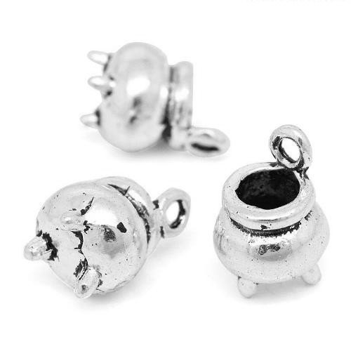 Packet Of 2 X Antique Silver Tibetan 12mm Charms Pendants
