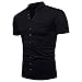 Produktbild MEIbax Clearance Herren Sommer Casual Solid V-Ausschnitt Pullover Kurzarm T-Shirt Top Bluse (Schwarz, M)