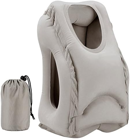 [NEW ARRIVAL] The ultimate travel pillow by Travwell - Sleep comfortably on planes, trains, cars and anywhere else! (Grey)