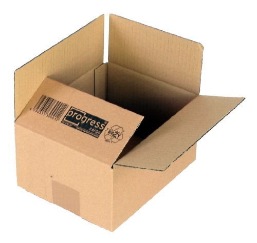 progressCARGO PC K20.01 - Cartone ondulato pieghevole, con doppia ondulazione, formato DIN A5+, 217 x 172 x 110 mm, confezione da 10, colore: Marrone
