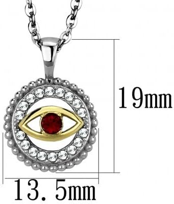 BestOfBijoux - Open Eye - Women Necklace - Stainless Steel with Punch - Crystal [41cm/16inch]